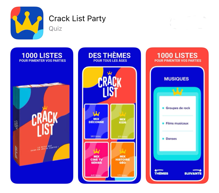 L'appli mobile Crack List Party